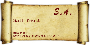 Sall Anett névjegykártya